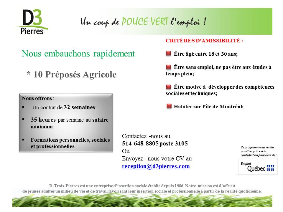 Offre d'emploi affichette